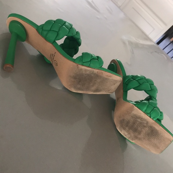 Liliana, Women Size 7 Green Rope Braided Heels - Picture 7 of 9